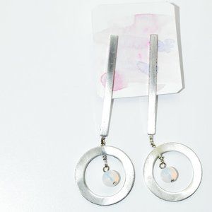 Silver and Opal Urban Outfitters Saturn Earrings